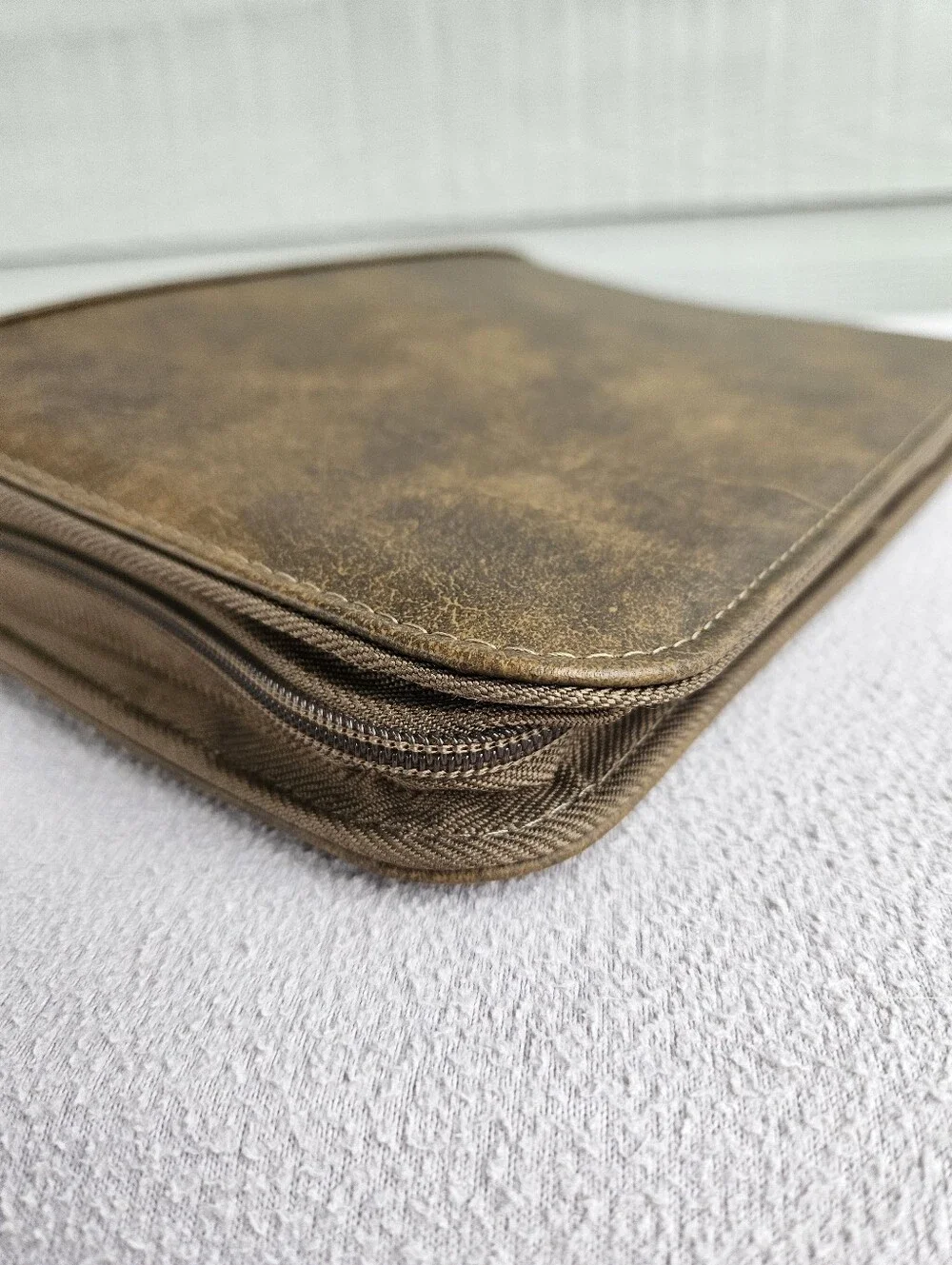 Franklin Covey Zip Binder Only Brown Faux Leather 7 Rings 1.5” Organizer Planner